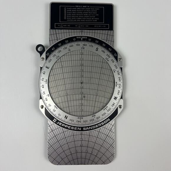 Vintage Jeppesen Sanderson Slide Graphic Flight Computer With Case & Manual - Picture 4 of 9